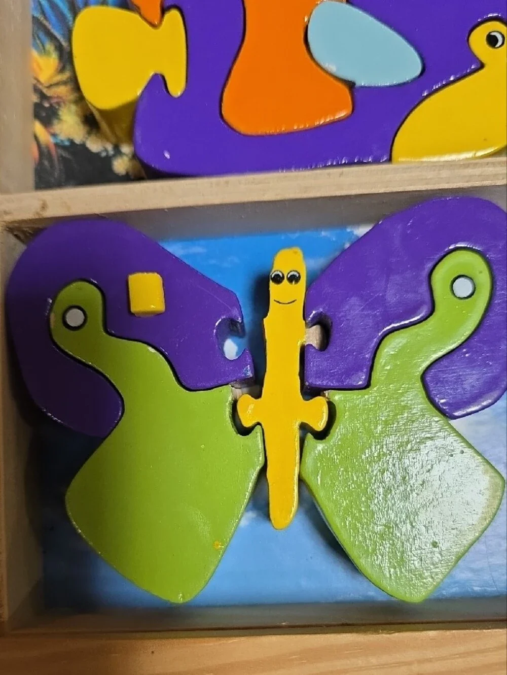 Rare Vintage Melissa and Doug 3D Chunky Wooden Puzzle Set In Box